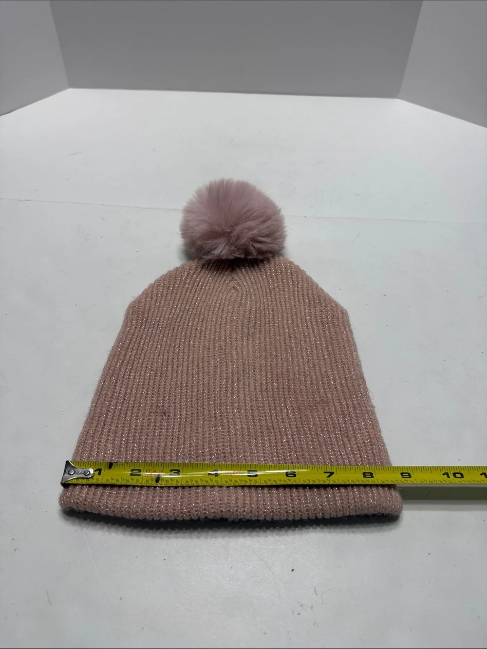 Sparkle Ribbed Knit Beanie - Dusty Rose